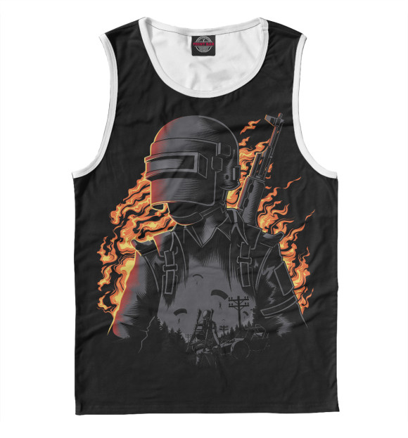 Мужская майка с изображением PUBG цвета Белый