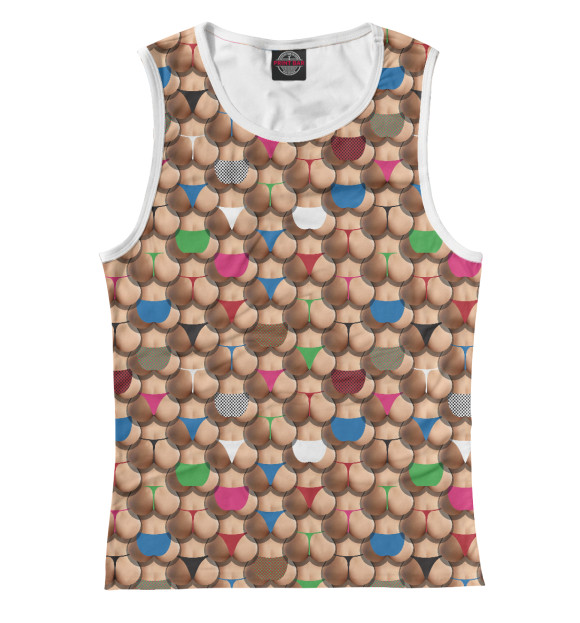 Женская майка с изображением Попки цвета Белый