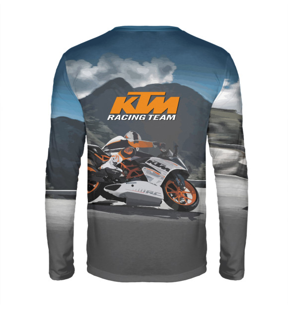 Мужской лонгслив с изображением KTM Racing team цвета Белый