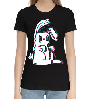 Хлопковая футболка для девочек Кролик