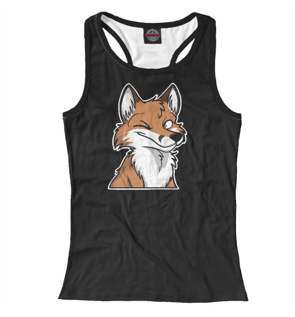 Женская майка-борцовка с изображением Лис цвета Белый