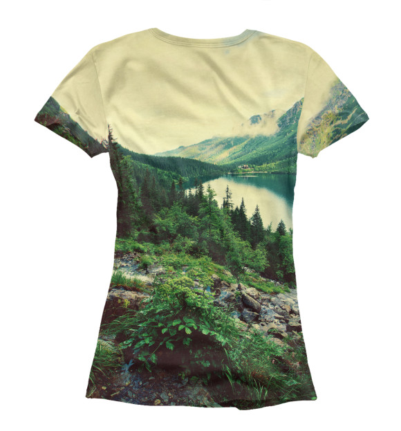 Женская футболка с изображением Красивый лес цвета Белый