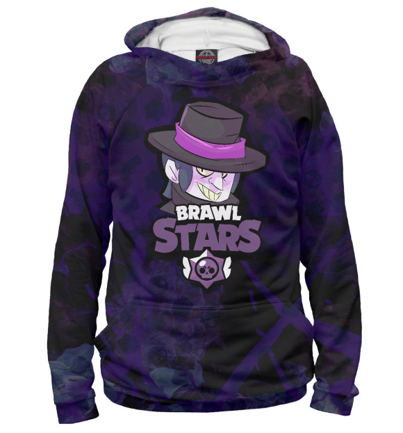 Мужское худи с изображением Brawl Stars: Mortis цвета Белый