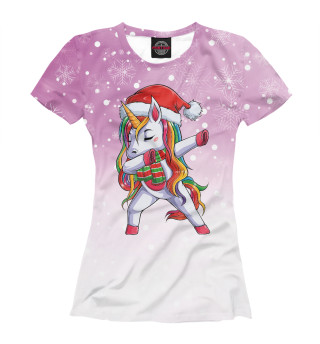 Футболка для девочек Xmas Unicorn Dabbing