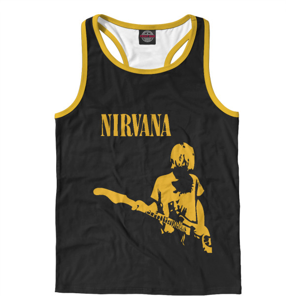 Мужская майка-борцовка с изображением Nirvana цвета Белый