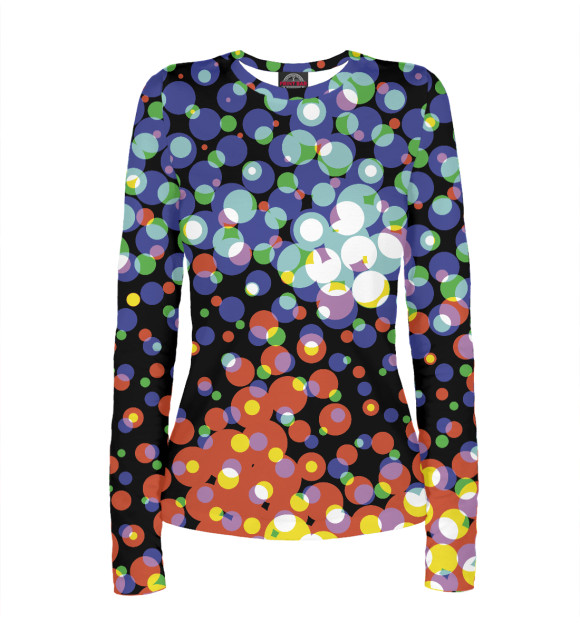 Женский лонгслив с изображением Color pattern цвета Белый