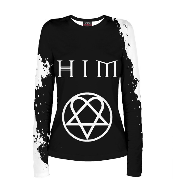 Женский лонгслив с изображением Him цвета Белый