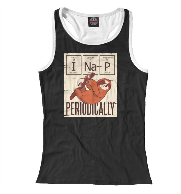 Женская майка-борцовка с изображением I nap periodically цвета Белый