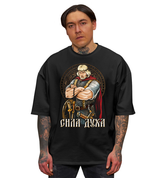 Мужская футболка оверсайз с изображением Сила Духа цвета Черный