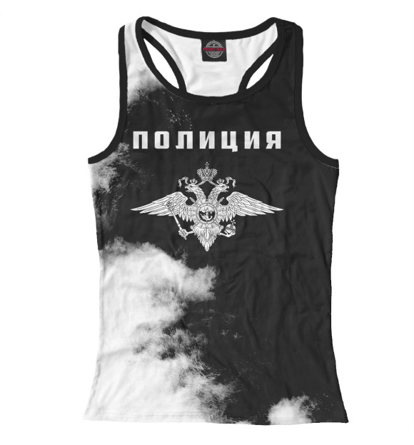 Женская майка-борцовка с изображением Полиция цвета Белый