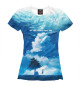 Женская футболка Кит в небе - арт