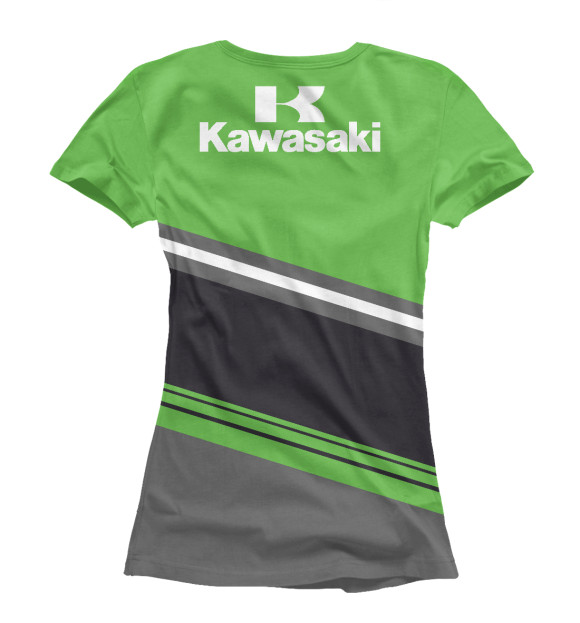 Женская футболка с изображением Kawasaki цвета Белый