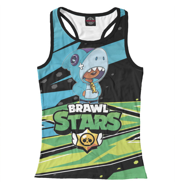 Женская майка-борцовка с изображением Brawl Stars цвета Белый