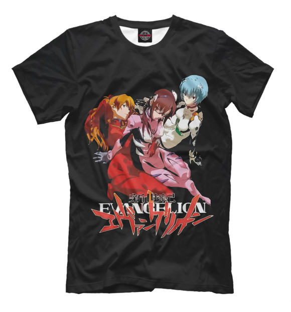 Мужская футболка с изображением Neon Genesis Evangelion цвета Белый