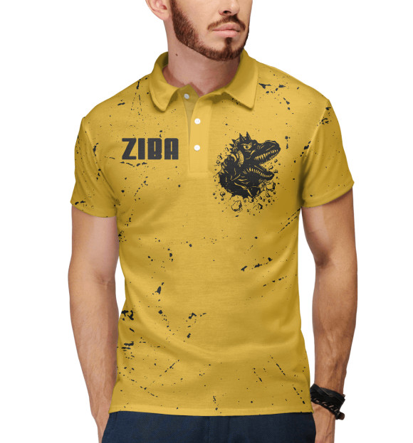 Мужское поло с притом Динозавр цвета Белый Мужское поло с изображением Динозавр цвета Белый