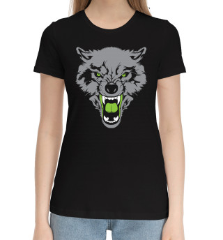 Хлопковая футболка для девочек Волки