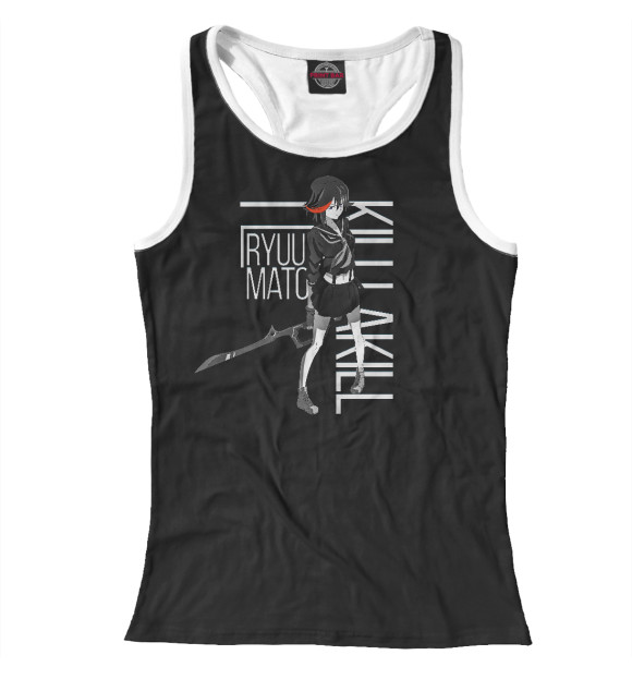 Женская майка-борцовка с притом Kill la Kill цвета Белый Женская майка-борцовка с изображением Kill la Kill цвета Белый