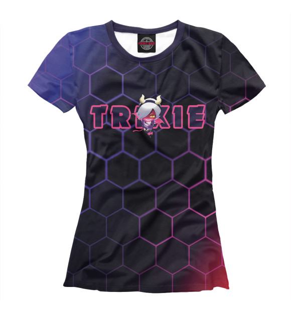 Женская футболка с изображением Brawl Stars Trixie Colette цвета Белый
