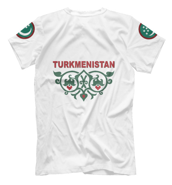 Мужская футболка с изображением Туркмения цвета Белый