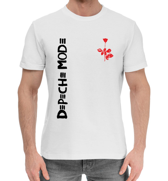 Мужская хлопковая футболка с изображением Depeche Mode цвета Белый