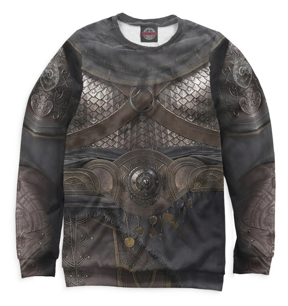 Мужской свитшот с изображением Доспехи цвета Белый