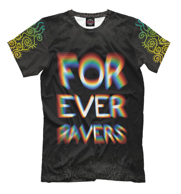 Мужская футболка с изображением Forever Ravers цвета Белый