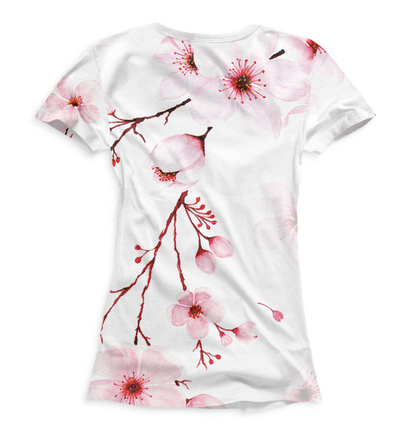 Женская футболка с изображением Цветы цвета Белый