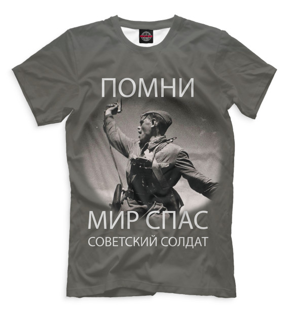Футболка для мальчиков с изображением Победа цвета Серый