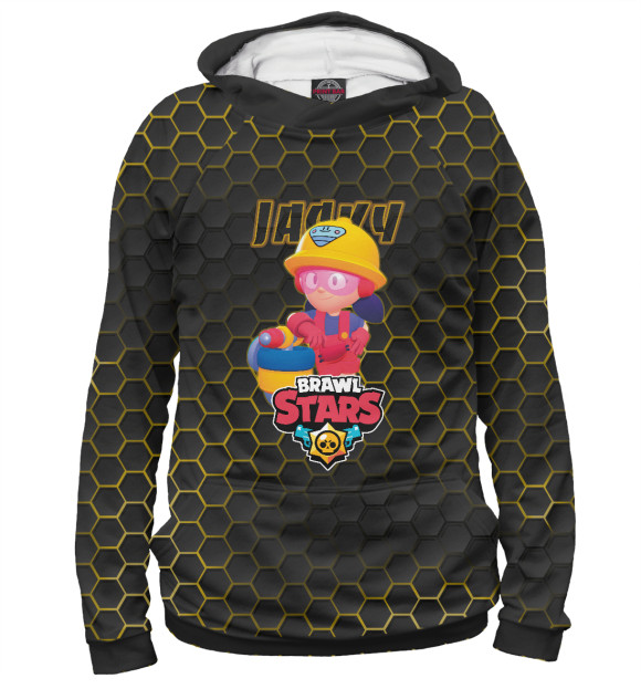 Женское худи с изображением Джеки. Brawl Stars цвета Белый
