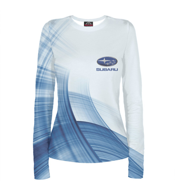 Женский лонгслив с изображением Subaru цвета Белый