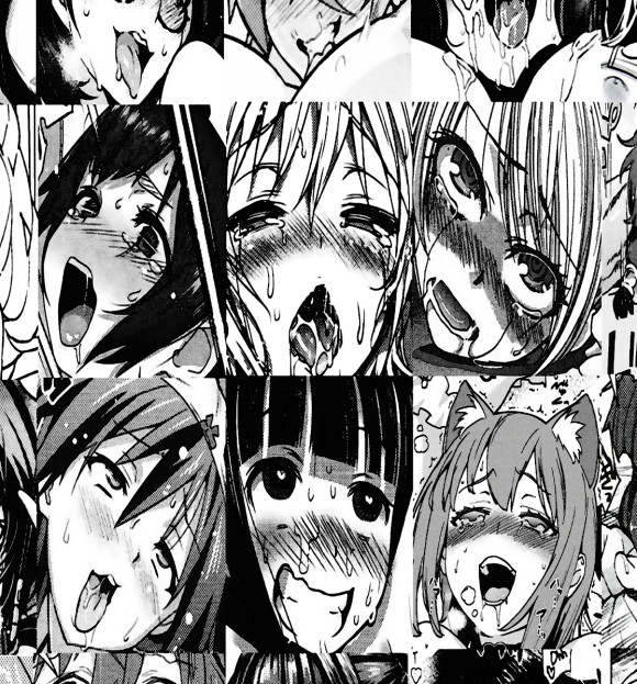 Футболка для девочек с изображением Ahegao | Ахэгао цвета Белый