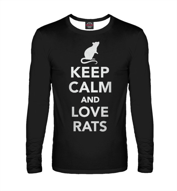 Мужской лонгслив с изображением Love Rats цвета Белый