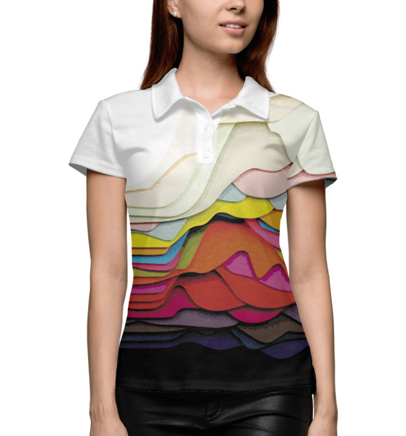 Женское поло с изображением Color цвета Белый