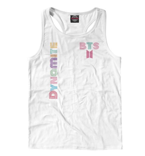 Мужская майка-борцовка с изображением Dynamite, BTS, БТС, Динамит цвета Белый