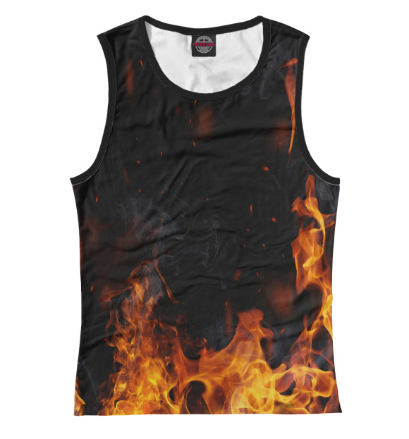 Женская майка с изображением Огонь цвета Белый