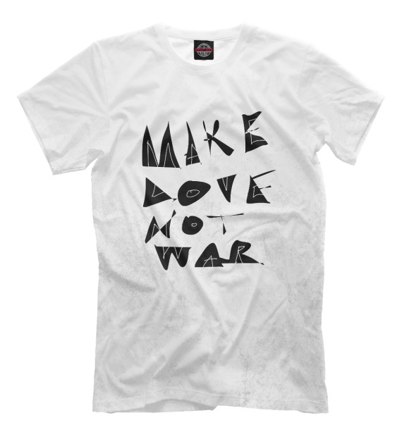 Мужская футболка с изображением Make Love Not War цвета Белый