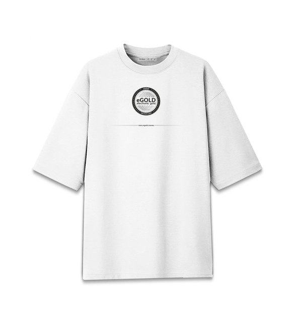Мужская футболка оверсайз с изображением Coin black cod eGOLD цвета Белый