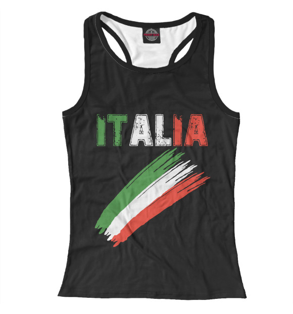 Женская майка-борцовка с изображением Italia цвета Белый