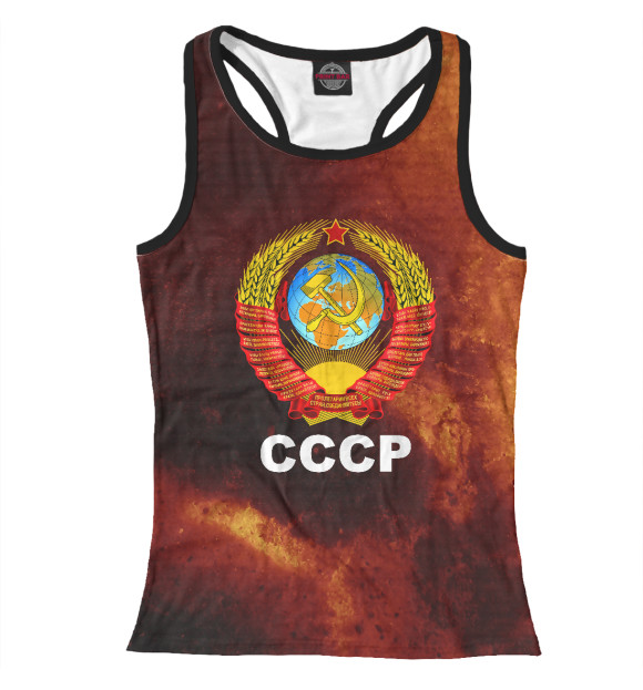 Женская майка-борцовка с изображением СССР цвета Белый