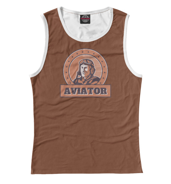 Женская майка с притом Aviator цвета Белый Женская майка с изображением Aviator цвета Белый