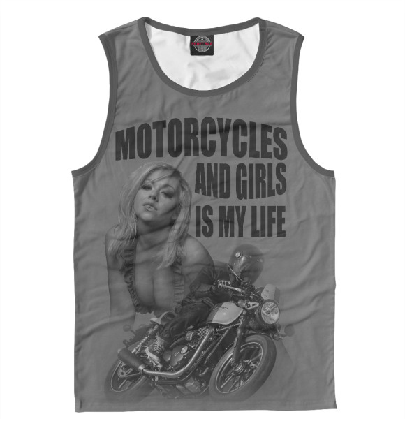 Майка для мальчика с изображением Мотоциклы и девушки... цвета Белый