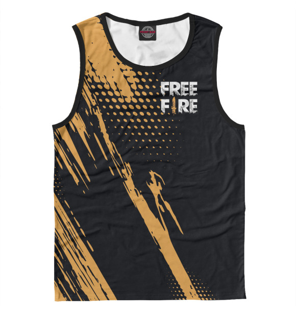 Мужская майка с изображением Free Fire. цвета Белый