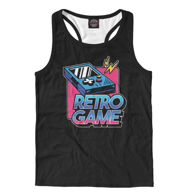 Мужская майка-борцовка с изображением Retro game цвета Белый