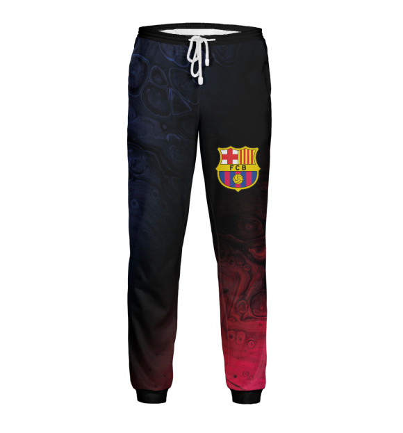 Мужские спортивные штаны с изображением Barcelona / Барселона цвета Белый