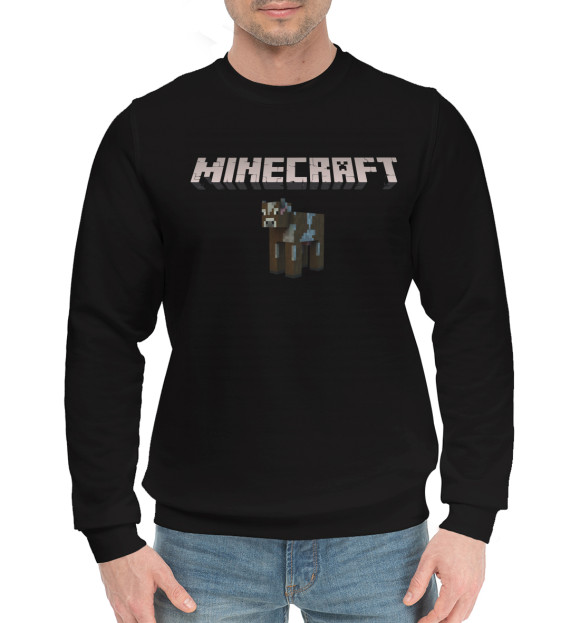 Мужской хлопковый свитшот с изображением Minecraft цвета Черный