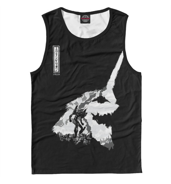 Мужская майка с притом Neon Genesis Evangelion цвета Белый Мужская майка с изображением Neon Genesis Evangelion цвета Белый