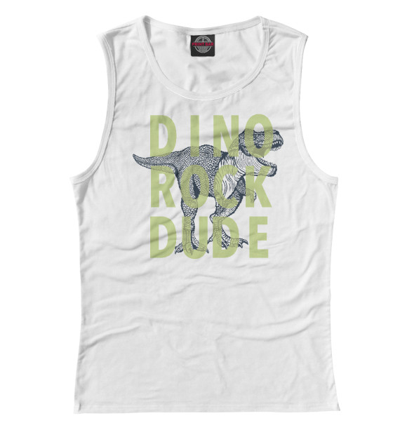 Майка для девочки с изображением Dino rock dude цвета Белый