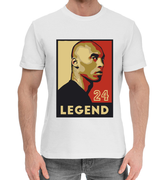 Мужская хлопковая футболка с изображением Kobe - Legend цвета Белый