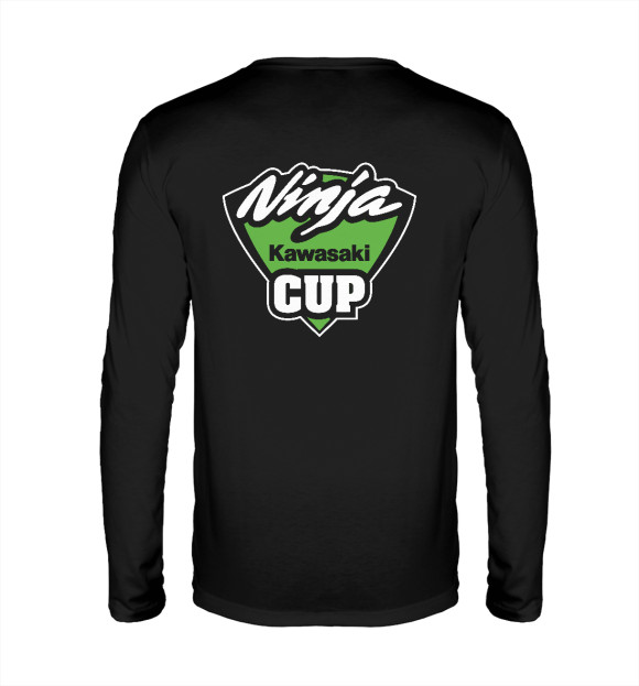 Мужской лонгслив с изображением Kawasaki ninja cup цвета Белый