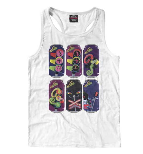 Мужская майка-борцовка с изображением Светофор (газировки) цвета Белый